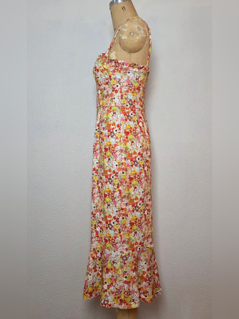 NWT Anthropologie Hutch Pink Colorful Floral Selene Bustier Midi Dress - Picture 10 of 14